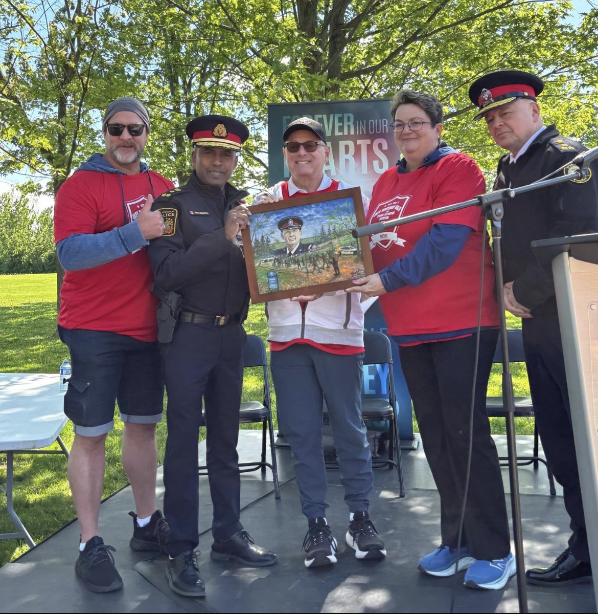 Jeff Northrup Memorial Walk with Chief Nish Duraipiah Chief Myron Demkiw Solicitor General Michael Kerzner